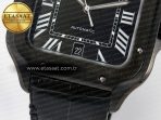 Cartier Santos de Cartier 40mm 2018 BVF 1:1 Best Edition Black Dial on Black Leathr Strap MIYOTA 9015 - Görsel 12