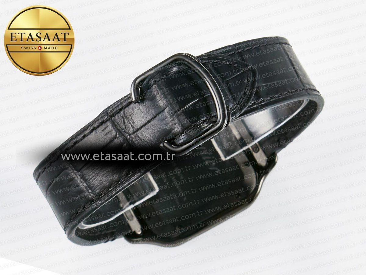 Cartier Santos de Cartier 40mm 2018 BVF 1:1 Best Edition Black Dial on Black Leathr Strap MIYOTA 9015 - Görsel 15