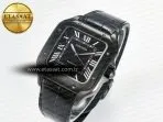 Cartier Santos de Cartier 40mm 2018 BVF 1:1 Best Edition Black Dial on Black Leathr Strap MIYOTA 9015 - Görsel 2