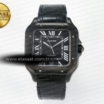 Cartier Santos de Cartier 40mm 2018 Bvf Siyah Kadran 9015 Eta Saat - Görsel 3 - 1:1 Süper Klon Saat