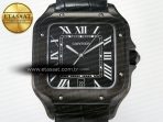Cartier Santos de Cartier 40mm 2018 BVF 1:1 Best Edition Black Dial on Black Leathr Strap MIYOTA 9015 - Görsel 4