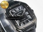Cartier Santos de Cartier 40mm 2018 BVF 1:1 Best Edition Black Dial on Black Leathr Strap MIYOTA 9015 - Görsel 5