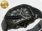 Cartier Santos de Cartier 40mm 2018 BVF 1:1 Best Edition Black Dial on Black Leathr Strap MIYOTA 9015 - Görsel 6
