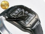 Cartier Santos de Cartier 40mm 2018 BVF 1:1 Best Edition Black Dial on Black Leathr Strap MIYOTA 9015 - Görsel 7
