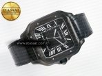 Cartier Santos de Cartier 40mm 2018 BVF 1:1 Best Edition Black Dial on Black Leathr Strap MIYOTA 9015 - Görsel 8