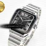 Cartier Santos de Cartier 40mm 2018 BVF 1:1 Best Edition Gray Bezel Gray Dial on SS SmartLinks Bracelet MIYOTA 9015