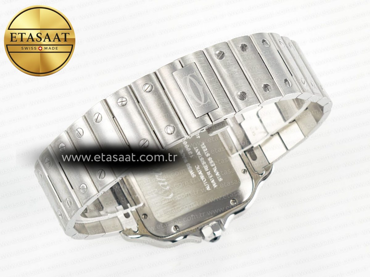 Cartier Santos de Cartier 40mm 2018 BVF 1:1 Best Edition Gray Bezel Gray Dial on SS SmartLinks Bracelet MIYOTA 9015 - Görsel 15
