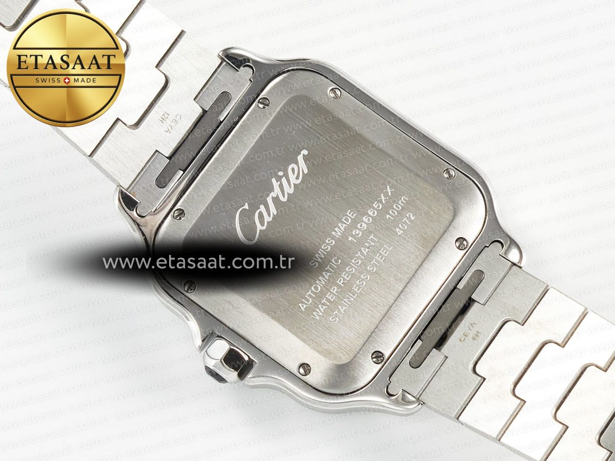 Cartier Santos de Cartier 40mm 2018 BVF 1:1 Best Edition Gray Bezel Gray Dial on SS SmartLinks Bracelet MIYOTA 9015 - Görsel 16
