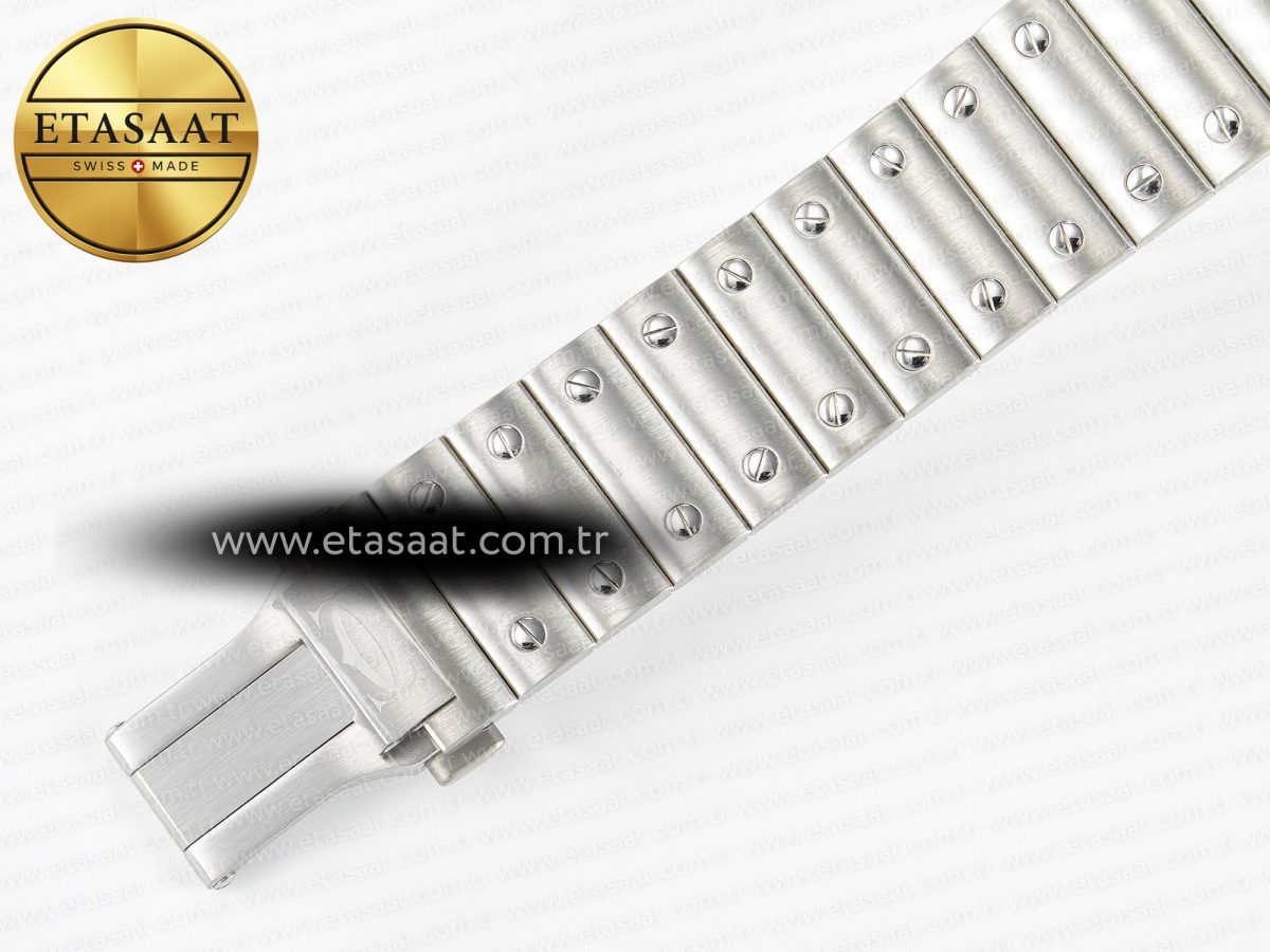 Cartier Santos de Cartier 40mm 2018 BVF 1:1 Best Edition Gray Bezel Gray Dial on SS SmartLinks Bracelet MIYOTA 9015 - Görsel 18