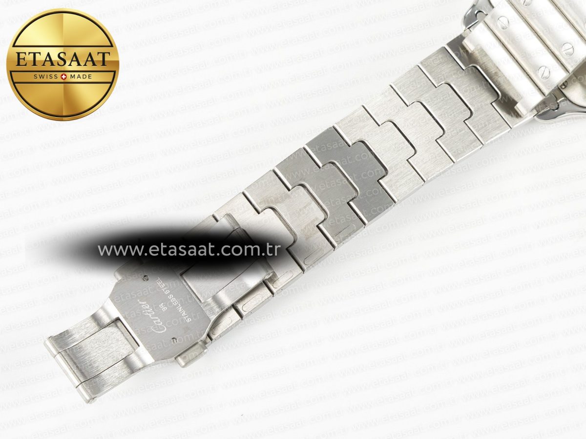 Cartier Santos de Cartier 40mm 2018 BVF 1:1 Best Edition Gray Bezel Gray Dial on SS SmartLinks Bracelet MIYOTA 9015 - Görsel 19