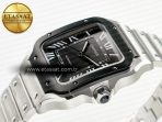 Cartier Santos de Cartier 40mm 2018 BVF 1:1 Best Edition Gray Bezel Gray Dial on SS SmartLinks Bracelet MIYOTA 9015 - Görsel 6
