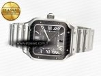 Cartier Santos de Cartier 40mm 2018 BVF 1:1 Best Edition Gray Bezel Gray Dial on SS SmartLinks Bracelet MIYOTA 9015 - Görsel 9