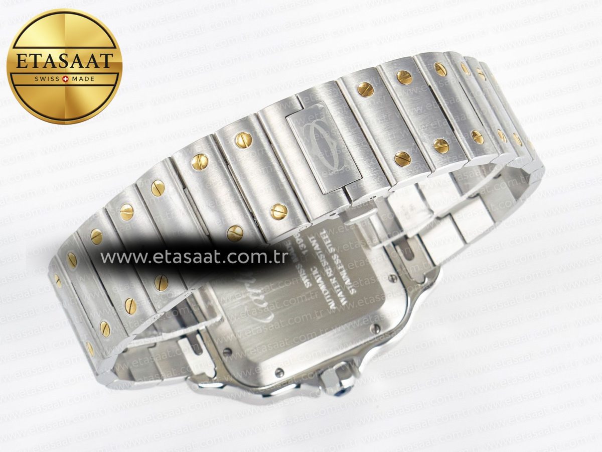Cartier Santos de Cartier 40mm 2018 BVF 1:1 Best Edition YG Bezel White Dial on SS SmartLinks Bracelet MIYOTA 9015 - Görsel 15