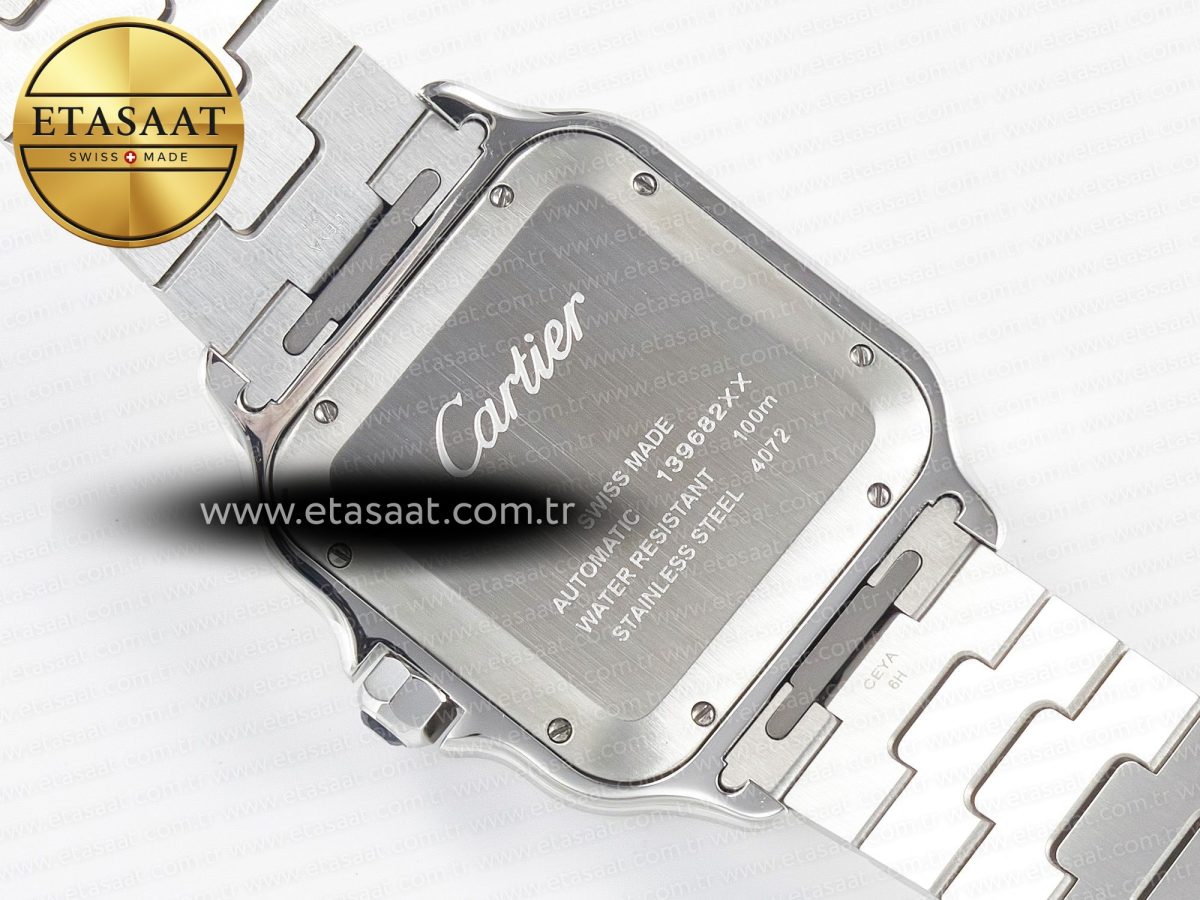 Cartier Santos de Cartier 40mm 2018 BVF 1:1 Best Edition YG Bezel White Dial on SS SmartLinks Bracelet MIYOTA 9015 - Görsel 16