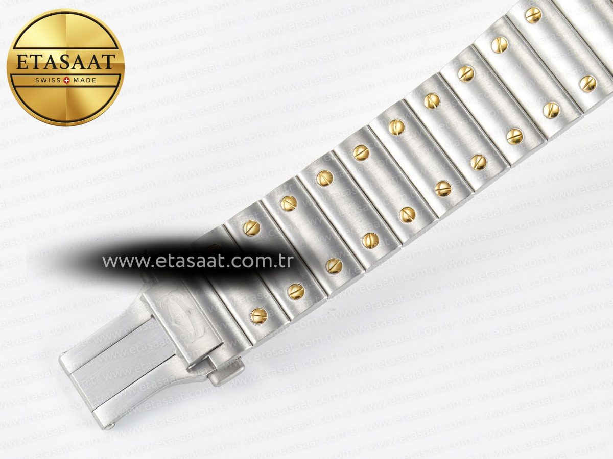 Cartier Santos de Cartier 40mm 2018 BVF 1:1 Best Edition YG Bezel White Dial on SS SmartLinks Bracelet MIYOTA 9015 - Görsel 18
