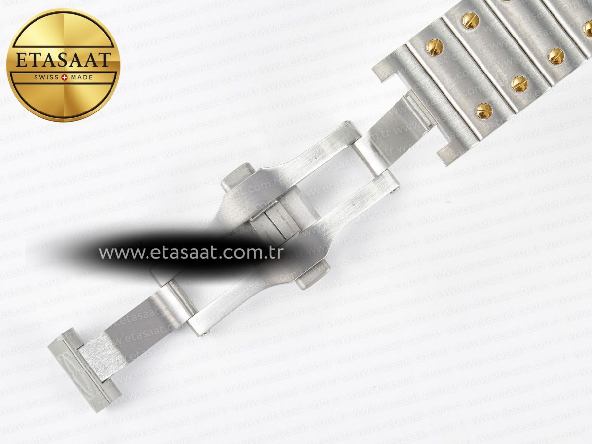 Cartier Santos de Cartier 40mm 2018 BVF 1:1 Best Edition YG Bezel White Dial on SS SmartLinks Bracelet MIYOTA 9015 - Görsel 21
