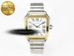 Cartier Santos de Cartier 40mm 2018 BVF 1:1 Best Edition YG Bezel White Dial on SS SmartLinks Bracelet MIYOTA 9015 - Görsel 3