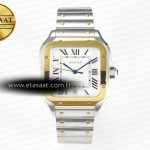 Cartier Santos de Cartier 40mm 2018 Bvf YG Beyaz 9015 Eta Saat - Görsel 3 - 1:1 Süper Klon Saat