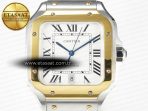 Cartier Santos de Cartier 40mm 2018 BVF 1:1 Best Edition YG Bezel White Dial on SS SmartLinks Bracelet MIYOTA 9015 - Görsel 4