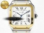 Cartier Santos de Cartier 40mm 2018 BVF 1:1 Best Edition YG Bezel White Dial on SS SmartLinks Bracelet MIYOTA 9015 - Görsel 4