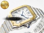 Cartier Santos de Cartier 40mm 2018 BVF 1:1 Best Edition YG Bezel White Dial on SS SmartLinks Bracelet MIYOTA 9015 - Görsel 6