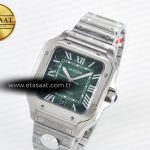 Cartier Santos de Cartier 40mm J12F 1:1 Best Edition Green Dial on SS SmartLinks Bracelet MIYOTA 9015