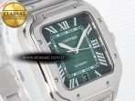 Cartier Santos de Cartier 40mm J12F 1:1 Best Edition Green Dial on SS SmartLinks Bracelet MIYOTA 9015 - Görsel 5