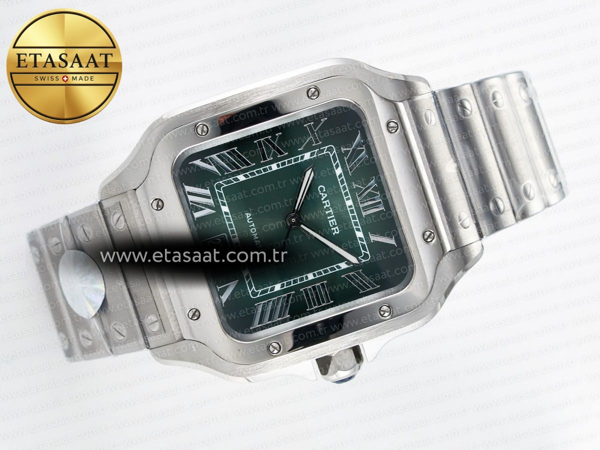 Cartier Santos de Cartier 40mm J12F 1:1 Best Edition Green Dial on SS SmartLinks Bracelet MIYOTA 9015 - Görsel 8