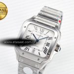 Cartier Santos de Cartier 40mm J12F 1:1 Best Edition White Dial on SS SmartLinks Bracelet MIYOTA 9015