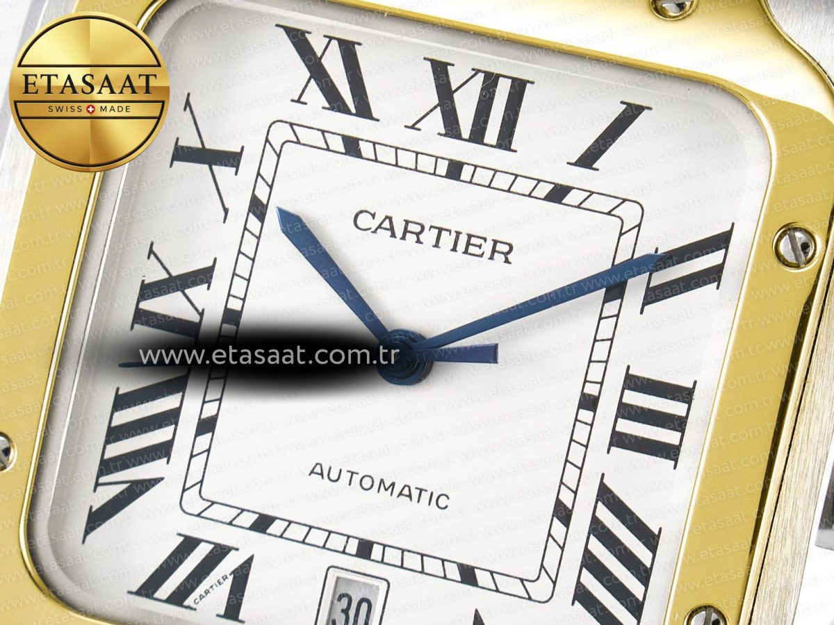 Cartier Santos de Cartier 40mm J12F 1:1 Best Edition YG Bezel White Dial on SS SmartLinks Bracelet MIYOTA 9015 - Görsel 10