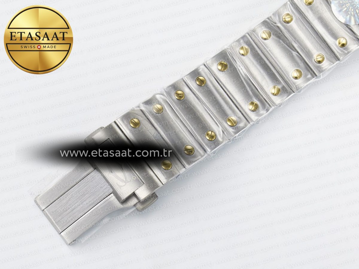 Cartier Santos de Cartier 40mm J12F 1:1 Best Edition YG Bezel White Dial on SS SmartLinks Bracelet MIYOTA 9015 - Görsel 17