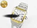 Cartier Santos de Cartier 40mm J12F 1:1 Best Edition YG Bezel White Dial on SS SmartLinks Bracelet MIYOTA 9015 - Görsel 2