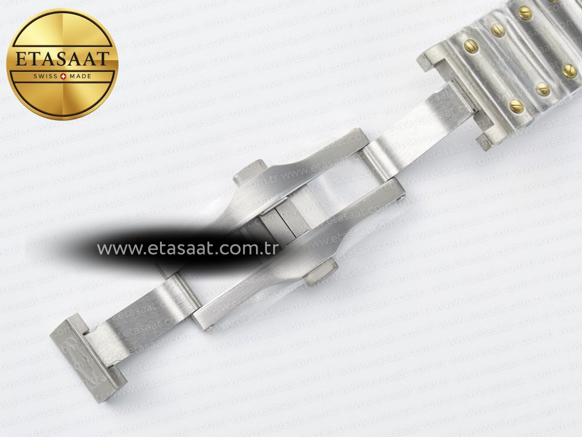 Cartier Santos de Cartier 40mm J12F 1:1 Best Edition YG Bezel White Dial on SS SmartLinks Bracelet MIYOTA 9015 - Görsel 20
