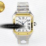 Cartier Santos de Cartier 40mm J12F YG Beyaz Kadran 9015 Eta Saat - Görsel 3 - 1:1 Süper Klon Saat