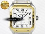Cartier Santos de Cartier 40mm J12F 1:1 Best Edition YG Bezel White Dial on SS SmartLinks Bracelet MIYOTA 9015 - Görsel 4