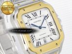 Cartier Santos de Cartier 40mm J12F 1:1 Best Edition YG Bezel White Dial on SS SmartLinks Bracelet MIYOTA 9015 - Görsel 5