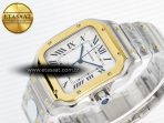 Cartier Santos de Cartier 40mm J12F 1:1 Best Edition YG Bezel White Dial on SS SmartLinks Bracelet MIYOTA 9015 - Görsel 7