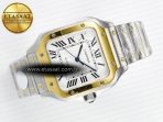 Cartier Santos de Cartier 40mm J12F 1:1 Best Edition YG Bezel White Dial on SS SmartLinks Bracelet MIYOTA 9015 - Görsel 8