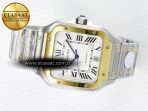Cartier Santos de Cartier 40mm J12F 1:1 Best Edition YG Bezel White Dial on SS SmartLinks Bracelet MIYOTA 9015 - Görsel 9