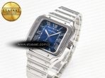 Cartier Santos de Cartier 40mm SS 2018 BVF 1:1 Best Edition Blue Dial on SS SmartLinks Bracelet MIYOTA 9015 V2