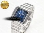 Cartier Santos de Cartier 40mm SS 2018 BVF 1:1 Best Edition Blue Dial on SS SmartLinks Bracelet MIYOTA 9015 V2