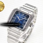 Cartier Santos de Cartier 40mm SS 2018 BVF 1:1 Best Edition Blue Dial on SS SmartLinks Bracelet MIYOTA 9015 V2