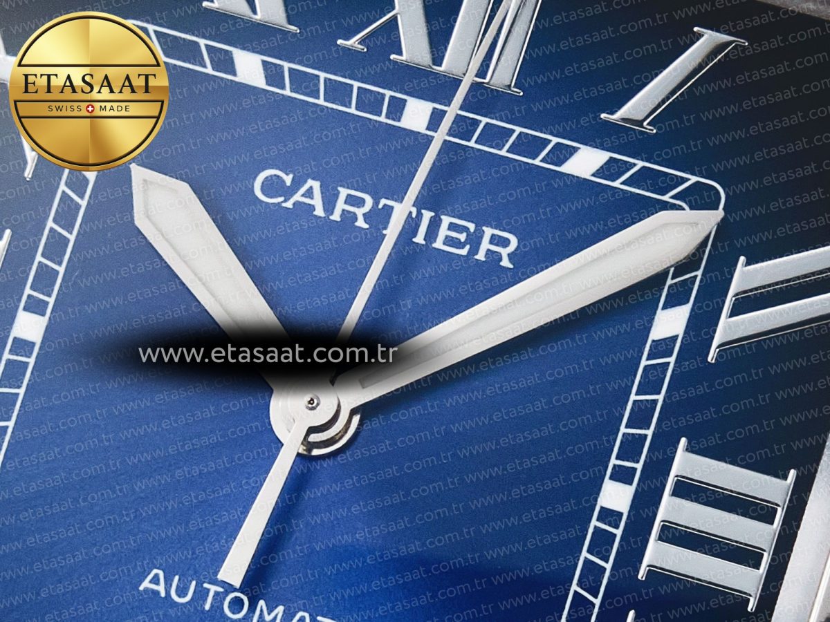 Cartier Santos de Cartier 40mm SS 2018 BVF 1:1 Best Edition Blue Dial on SS SmartLinks Bracelet MIYOTA 9015 V2 - Görsel 10