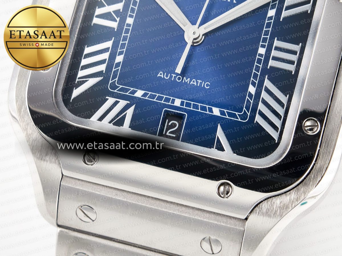 Cartier Santos de Cartier 40mm SS 2018 BVF 1:1 Best Edition Blue Dial on SS SmartLinks Bracelet MIYOTA 9015 V2 - Görsel 12