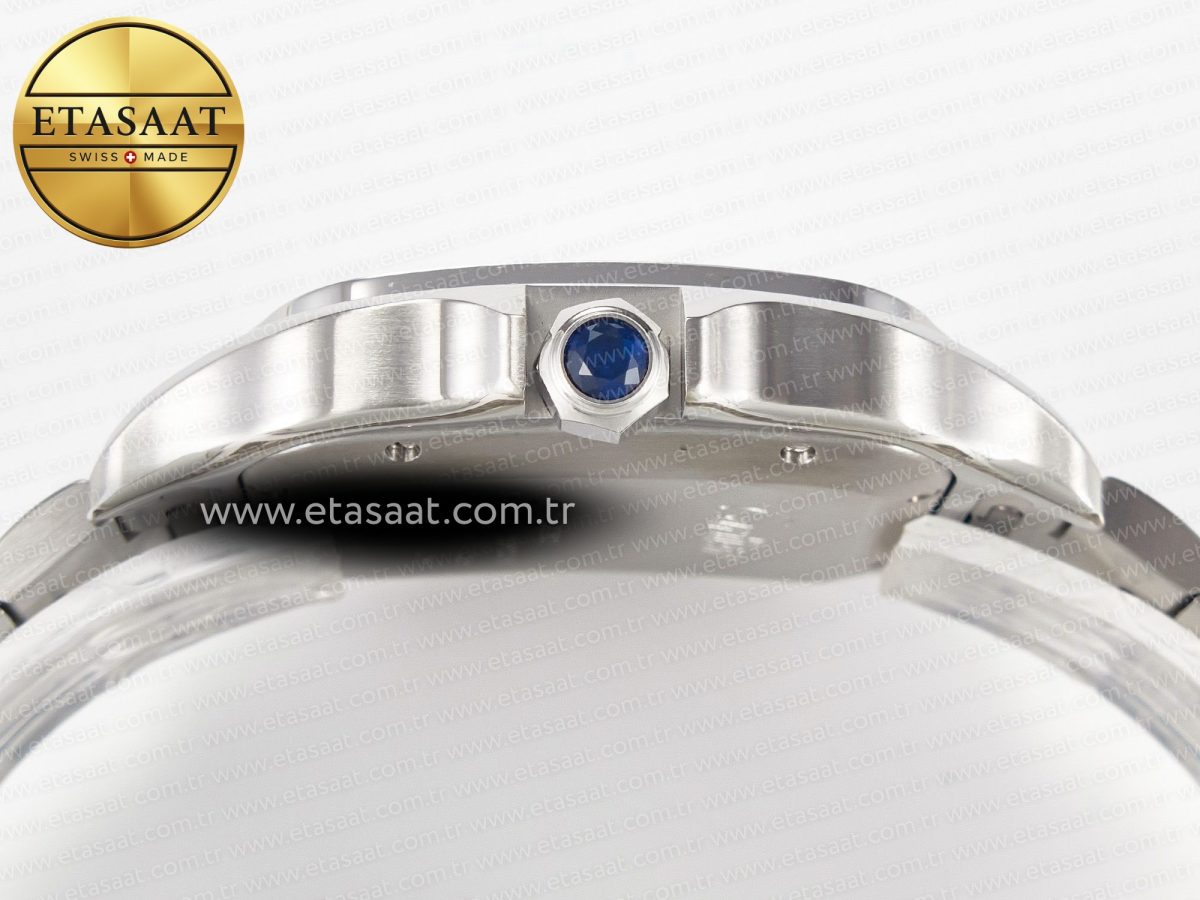 Cartier Santos de Cartier 40mm SS 2018 BVF 1:1 Best Edition Blue Dial on SS SmartLinks Bracelet MIYOTA 9015 V2 - Görsel 14