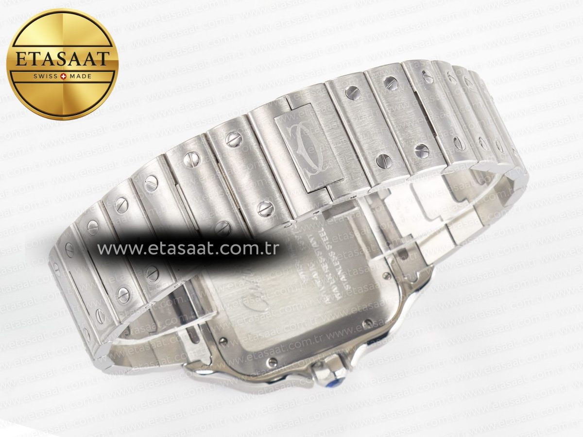 Cartier Santos de Cartier 40mm SS 2018 BVF 1:1 Best Edition Blue Dial on SS SmartLinks Bracelet MIYOTA 9015 V2 - Görsel 15