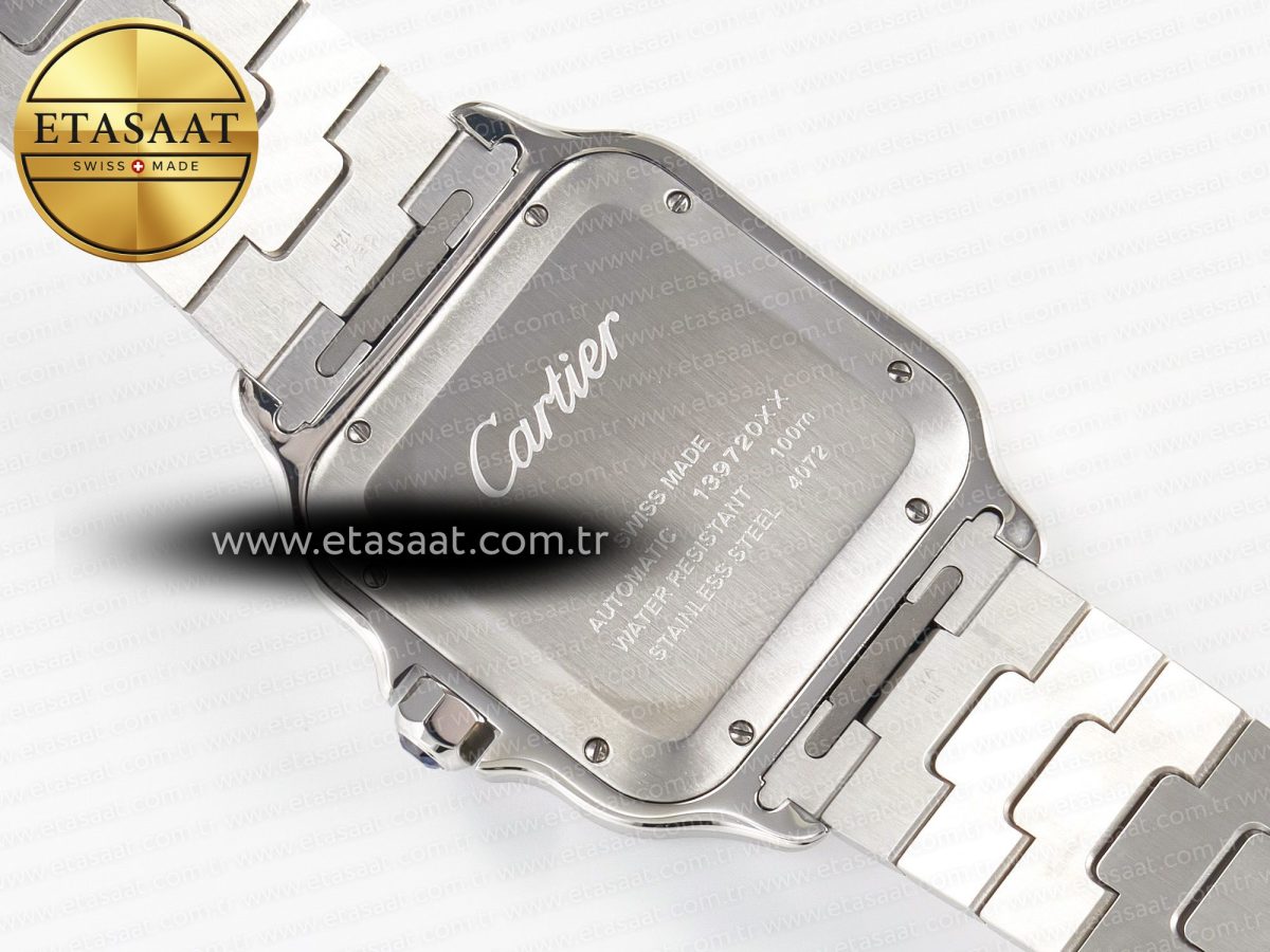Cartier Santos de Cartier 40mm SS 2018 BVF 1:1 Best Edition Blue Dial on SS SmartLinks Bracelet MIYOTA 9015 V2 - Görsel 16