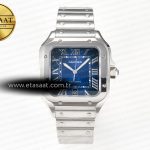 Cartier Santos de Cartier 40mm 2018 Bvf Mavi Kadran 9015 Eta Saat - Görsel 3 - 1:1 Süper Klon Saat