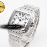 Cartier Santos de Cartier 40mm SS BVF 1:1 Best Edition White Dial on SS Bracelet MIYOTA 9015