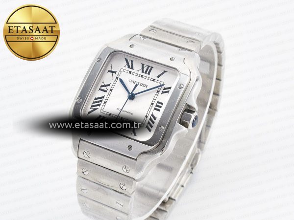 Cartier Santos de Cartier 40mm SS BVF 1:1 Best Edition White Dial on SS Bracelet MIYOTA 9015